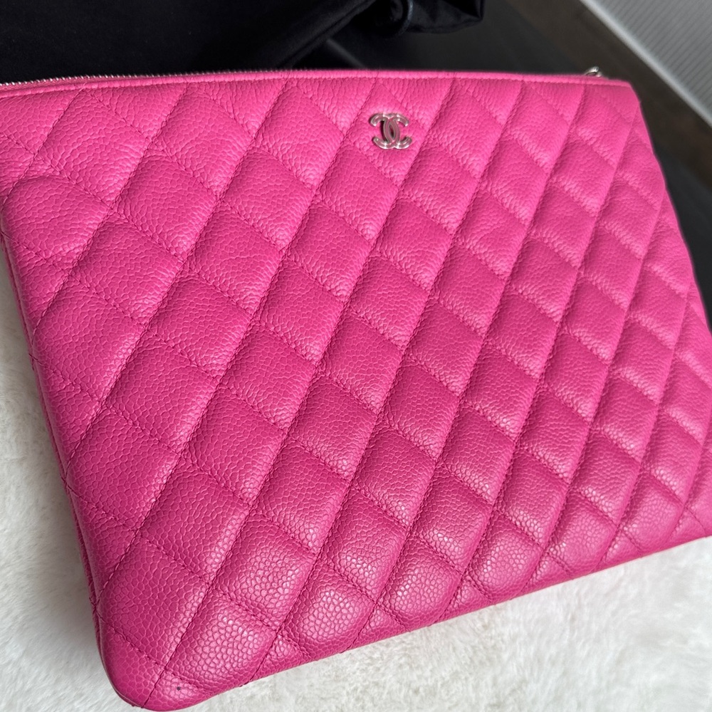 CHANEL Fuchsia Quilted Clutch - Picture 16 of 16